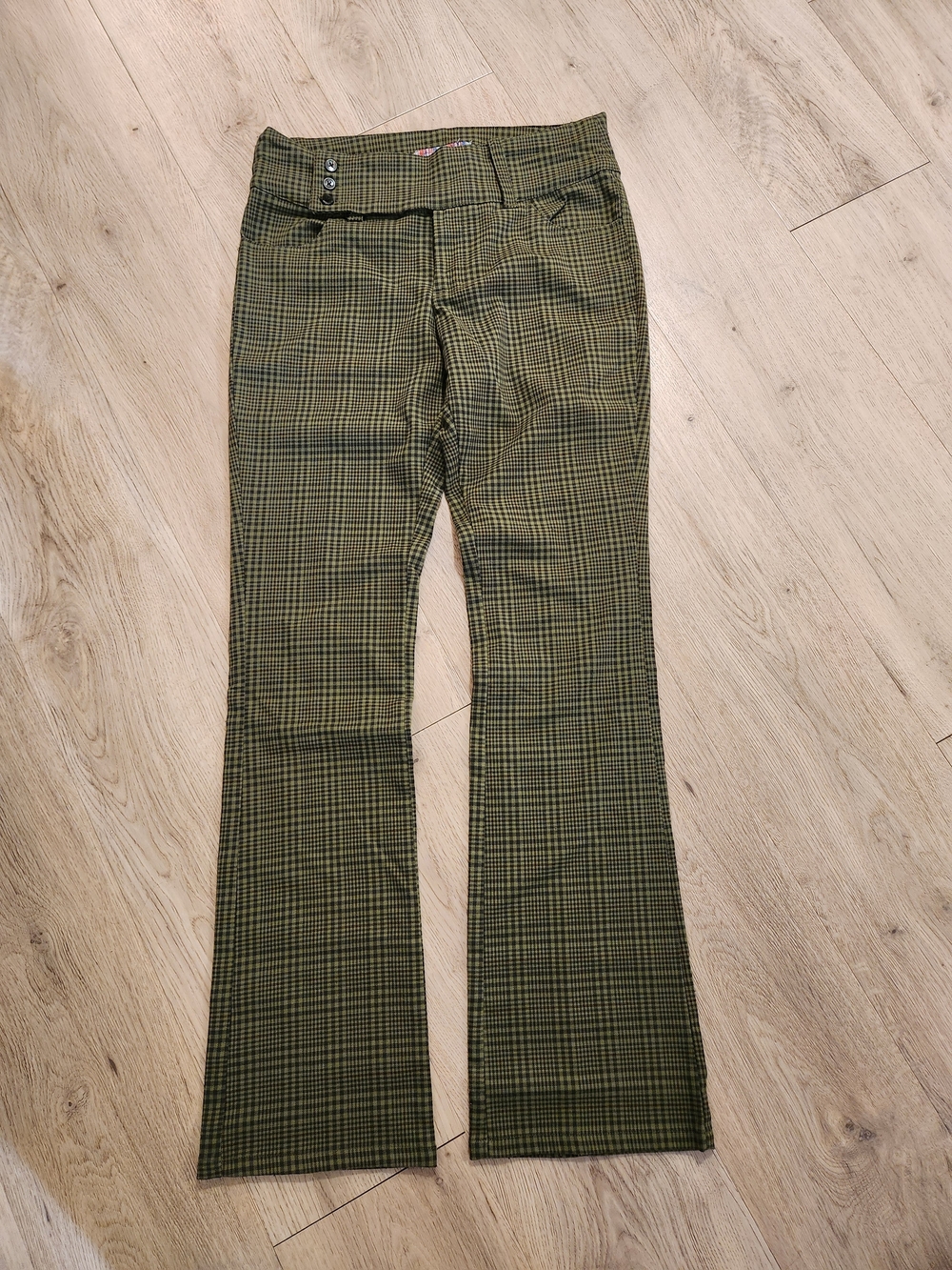 Urban Outfitters Olive Plaid Dress Pants